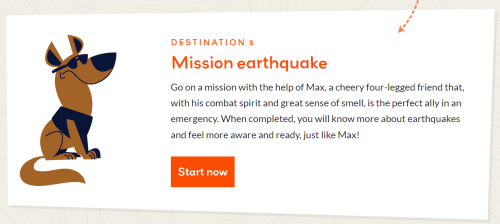 The fifth destination of Feel Safe, Mission earthquake